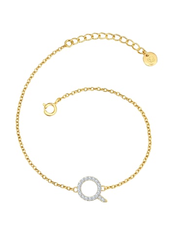 Glanzstücke München Armband Buchstabe Q Sterling Silber Zirkonia in gelbgold