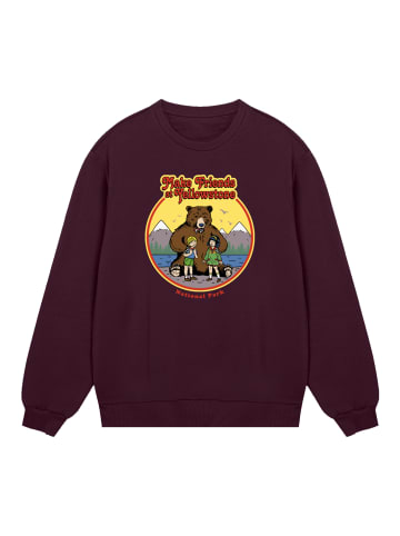 F4NT4STIC Sweatshirt US National Parks Make Friends At Yellowstone in maroon