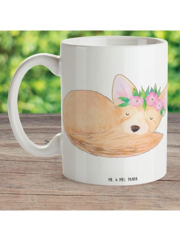 Mr. & Mrs. Panda Becher Wüstenfuchs Blumen ohne Spruch in Weiß