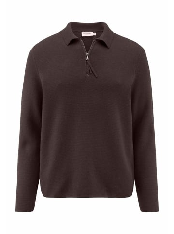 Hessnatur Strick Polo in kakao braun