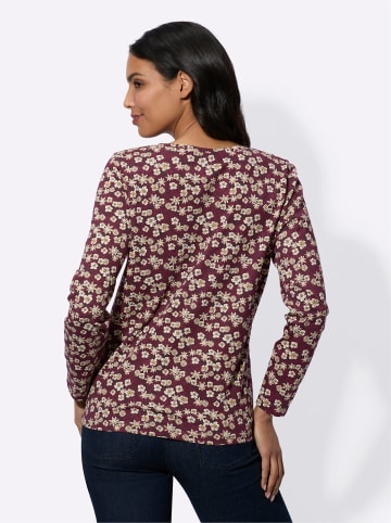 Sieh an! Langarmshirt in bordeaux-burgund-bedruckt