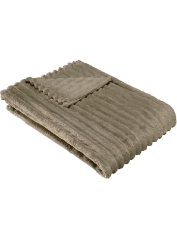 Erwin Müller Fleece, Microfaser Wohndecke Aosta in taupe