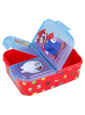 Super Mario Super Mario Kinder Brotdose – Lunchbox mit 3 Fächern & tollem Design in Rot