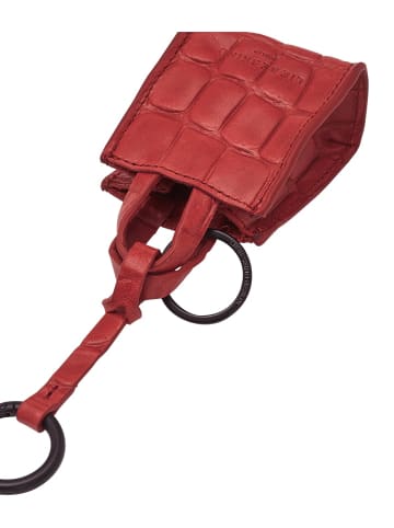 LIEBESKIND BERLIN Echtleder-Schlüsselanhänger Kroko Bag (9 x 3cm) in Rot