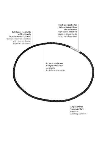 Rafaela Donata Leder-Kette Echtleder in schwarz