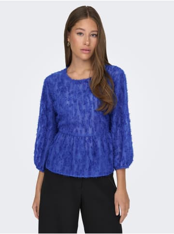 JACQUELINE de YONG Elegante 3/4 ASrm Bluse Mesh Blumen Shirt JDYKING in Blau-2