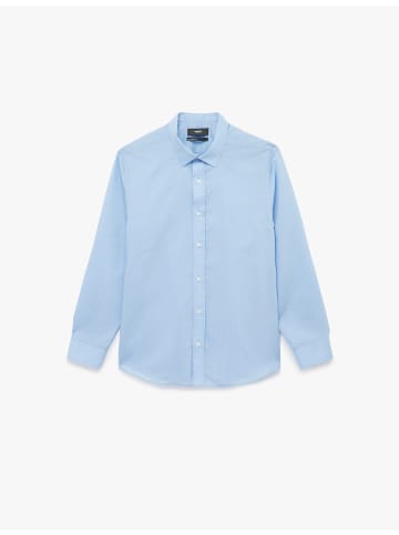 KOTON SHIRTS LS BSC in Blau Gestreift