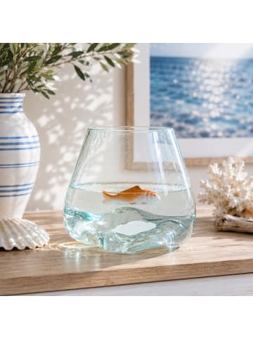 MARELIDA Teichdeko Fisch für Aquarium schwimmend Porzellan L: 10cm in orange