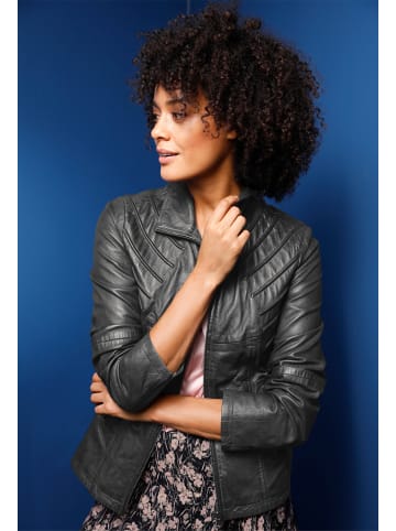 Mainpol Leder-Jacke in anthrazit