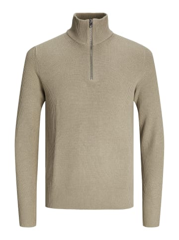 Jack & Jones Strickjacke mit Viertelreißverschluss in Crockery
