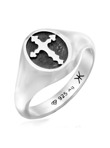 KUZZOI Ring 925 Sterling Silber Kreuz in Silber