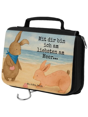 Mr. & Mrs. Panda Waschtasche Hasen Muschel Design mit Spruch in Weiß