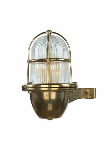 Licht-Erlebnisse Außen Wandlampe (B)11.5 x (H)18 cm in Messing