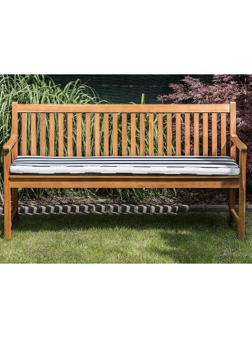 Beliani Gartenbank VIVARA in Braun/Weiß/Blau - (W) 160 x (H) 88 x (L) 61 cm