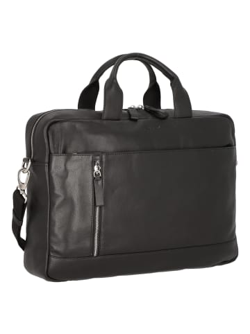 Alassio Tiber Aktentasche Leder 41 cm Laptopfach schwarz
