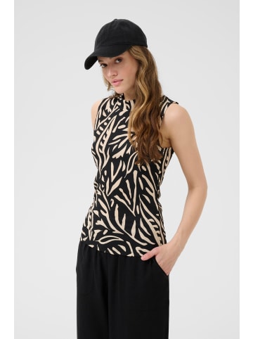 Kaffe Ärmellose Bluse KAkatrine Regular fit in Black Deep W. Sandshell Lines