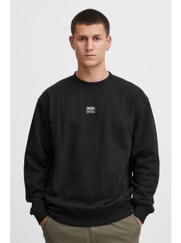 INDICODE Sweatshirt 55650MM überschnittener Rundhalspullover mit Logoprint in Schwarz