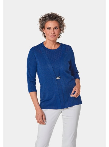 GOLDNER Pullover in Twinsetoptik in royalblau