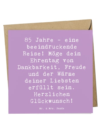 Mr. & Mrs. Panda Einladungskarte Spruch 85. Geburtstag mit Spruch in Lavendeltraum