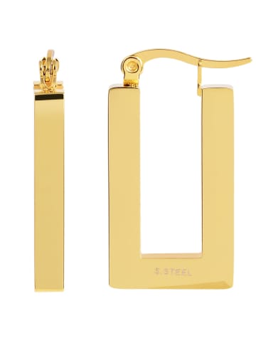 Adeliás Damen Ohrringe – Creole aus Edelstahl in gold