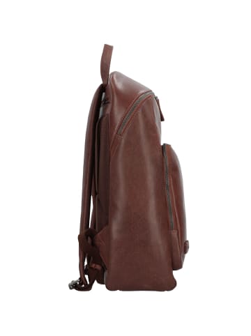 Plevier Rock Amaril Rucksack Leder 43 cm Laptopfach in dunkelbraun