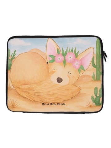 Mr. & Mrs. Panda Laptoptasche Wüstenfuchs Blumen Design ohne Spruch in Weiß