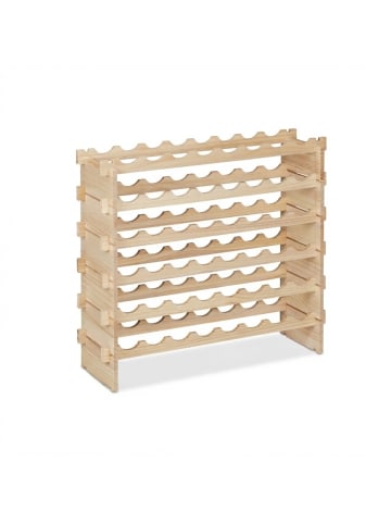 relaxdays Weinregal in Natur - (B)82 x (H)73 x (T)25 cm