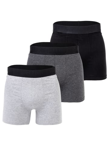 Superdry Boxershort 3er Pack in Schwarz/Anthrazit/Grau