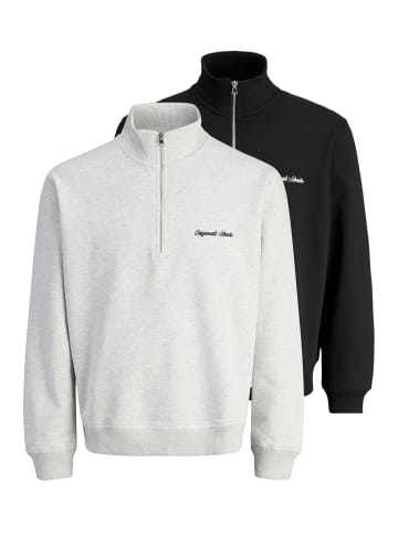 Jack & Jones Sweattroyer Norrebro in Schwarz / hellgrau