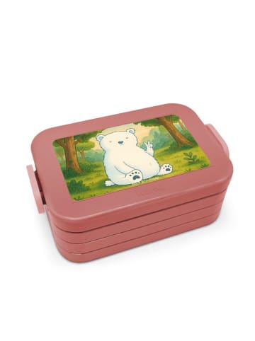 Mr. & Mrs. Panda Snackdose Eisbär Faul Design ohne Spruch in Rot Pastell