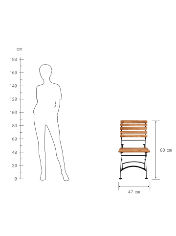 Butlers Gartenstuhl klappbar PARKLIFE in Schwarz-Natur