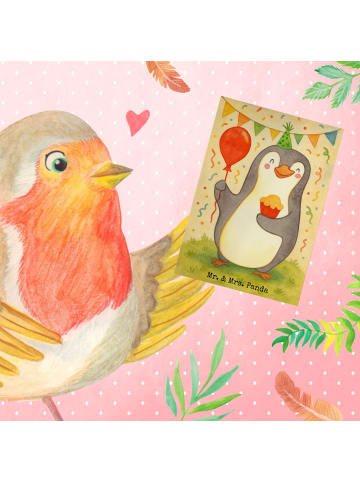 Mr. & Mrs. Panda Glückwunschkarte Pinguin Geburtstag Design ohne... in Weiß