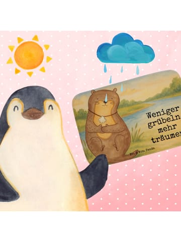 Mr. & Mrs. Panda Badematte Otter Muschel Design mit Spruch in Weiß
