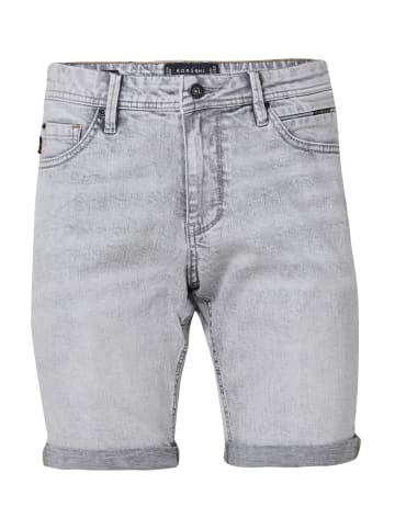 KOROSHI Regular fit stretch denim bermuda shorts. in grau