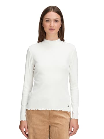 BETTY & CO Langarm-Shirt mit Rippenstruktur in Rohweiß