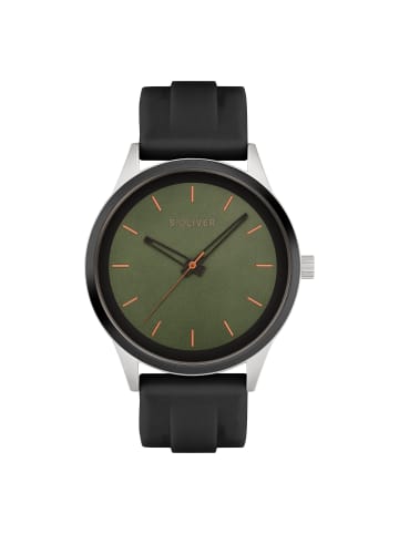 s.Oliver Armbanduhr Sport Silicone in schwarz