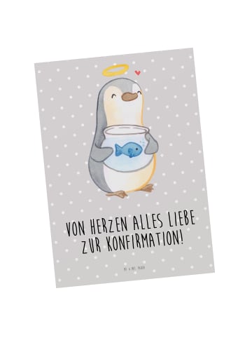 Mr. & Mrs. Panda Wanddeko Pinguin Fisch mit Spruch in Grau Pastell