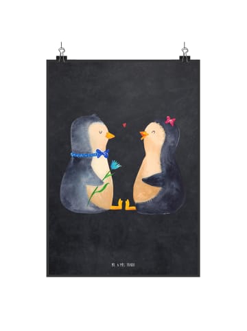 Mr. & Mrs. Panda Wandbild Pinguin Pärchen ohne Spruch in Kreidetafel