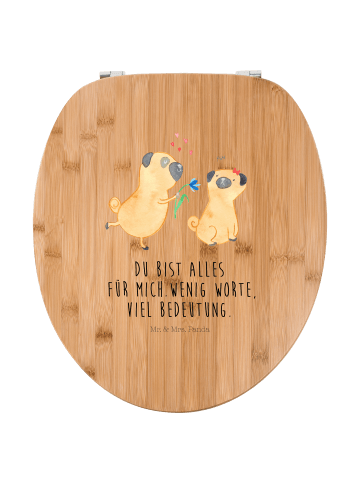 Mr. & Mrs. Panda Klodeckel Mops Verliebt mit Spruch in Braun