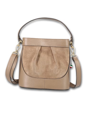 Florence Leder Umhängetasche Florence Tasche taupe, beige ca. 18cm