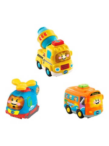 vtech Fahrzeuge 3er Set (Reisebus, Helikopter, Betonmischer) in Mehrfarbig