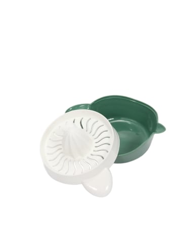 Excellent Houseware Zitruspresse mit Behälter in Dunkelgrün, (B) 12,5 x (H) 10,5 x (L) 17 cm