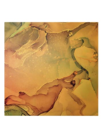 WALLART Leinwandbild Gold - Aquarell Pastell Rosa mit Gold in Pastell