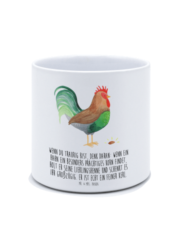 Mr. & Mrs. Panda Pflanzkübel Hahn Korn mit Spruch in Weiß