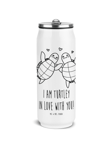 Mr. & Mrs. Panda Getränkedosen Trinkflasche Schildkröten Paar mi... in Weiß