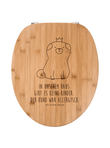 Mr. & Mrs. Panda WC Sitz Mops Krone mit Spruch in Transparent