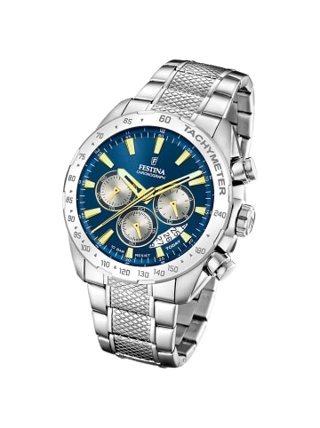 Festina Chronograph-Armbanduhr Festina Timeless Chronograph silber groß (ca. 45mm)
