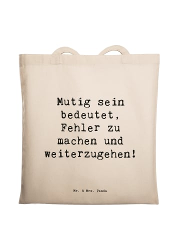 Mr. & Mrs. Panda Shopping Tasche Spruch Fehler machen Lernen mit... in Creme
