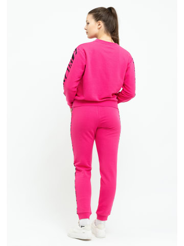 Tom Barron Freizeitanzug Tom Barron Women Regular Fit Zebra Pattern Sweatshirt And Pant Set in FUCHSIA