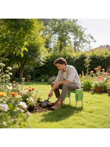 relaxdays Kniebank in Hellgrün - (B)60 x (H)50 x (T)27,5 cm